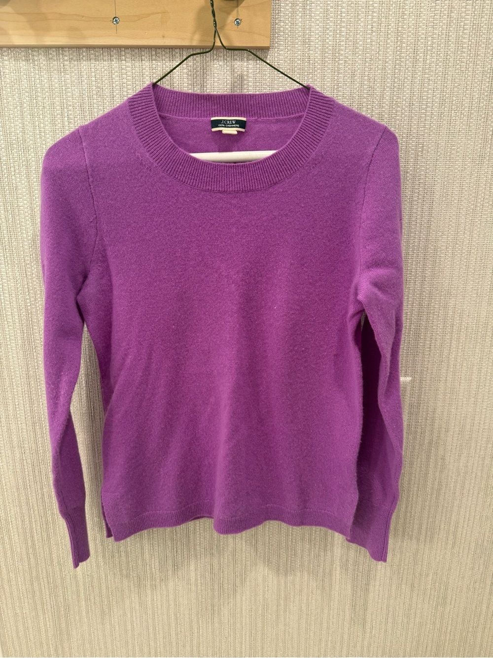 J. Crew Purple Crewneck Cashmere-Blend Sweater